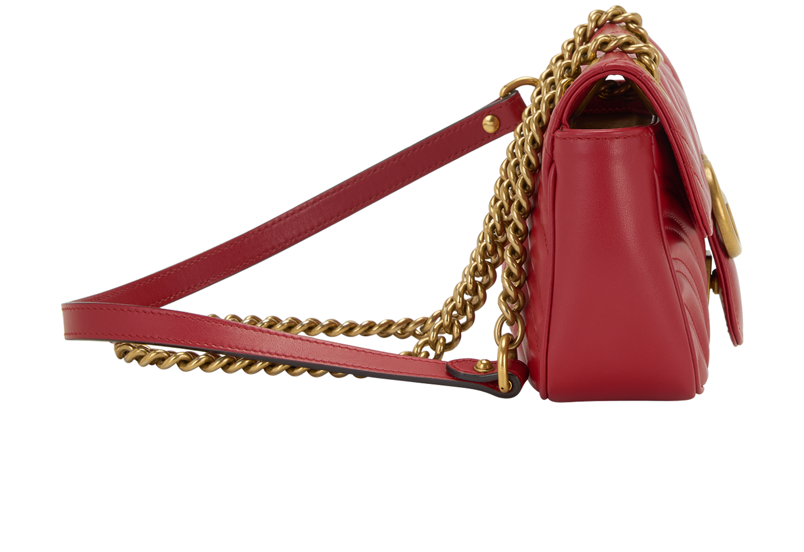 Small GG Marmont, &pound;650, Handbags, Red, Leather, Side view